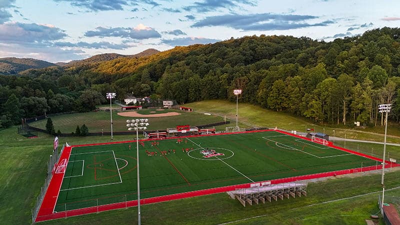 Nuttall field aerial view
